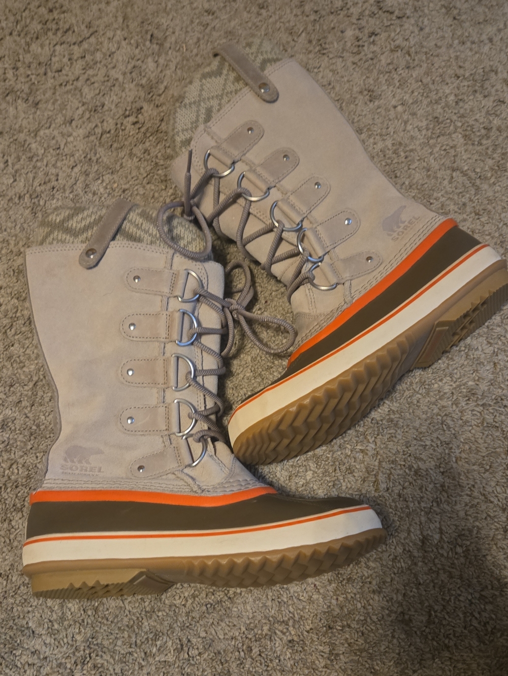 Sorel Joan of Artic Knit Waterproof Winter Boots - Fossil Colorway